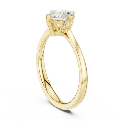 18K Gold Round Diamond Solitaire Ring – 0.85 ct (DDLR-547)