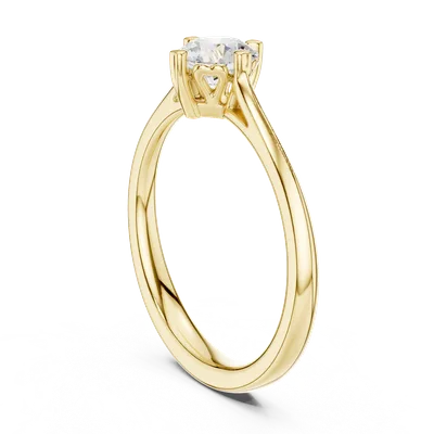 18K Gold Round Diamond Solitaire Ring – 0.5 ct (DDLR-548)