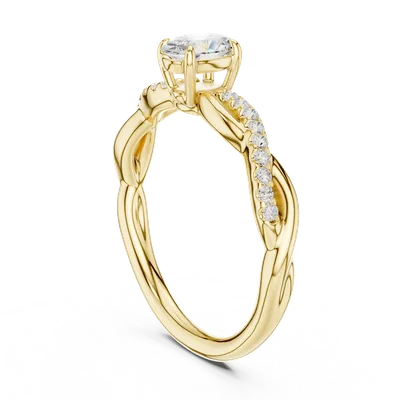 18K Gold Oval Diamond Pavé Ring – 0.504 ct (DDLR-592)