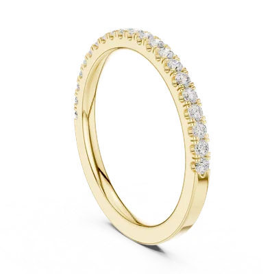 18K Gold Round Diamond Pavé Ring – 0.252 ct (DDLR-596)