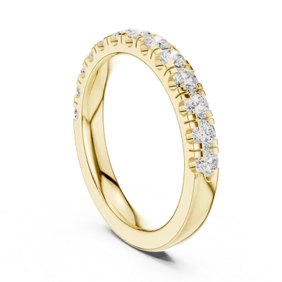 18K Gold Round Diamond Pavé Ring – 0.78 ct (DDLR-597)