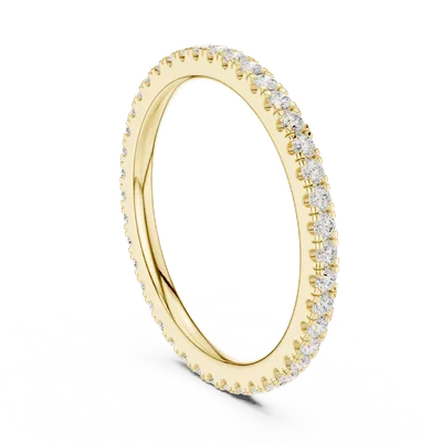 18K Gold Round Diamond Pavé Ring – 0.504 ct (DDLR-603)