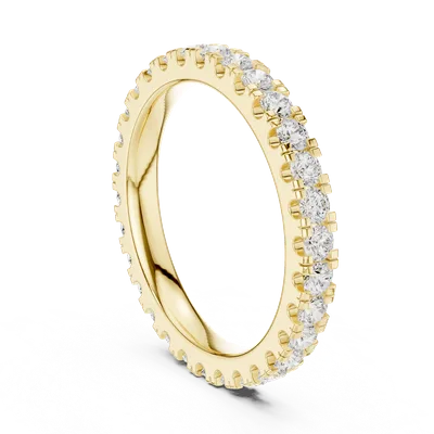 18K Gold Round Diamond Pavé Ring – 1.05 ct (DDLR-605)