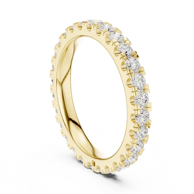 18K Gold Round Diamond Pavé Ring – 1.26 ct (DDLR-606)