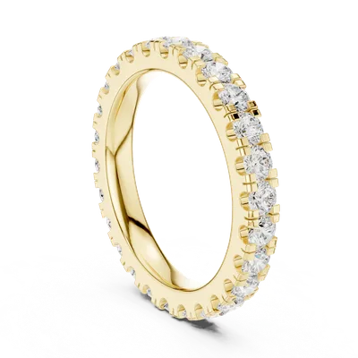 18K Gold Round Diamond Pavé Ring – 1.56 ct (DDLR-607)
