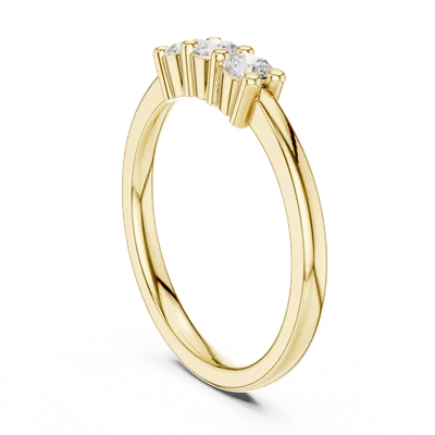 18K Gold Round Diamond Cluster Ring – 0.27 ct (DDLR-609)