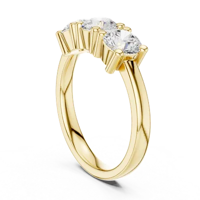 18K Gold Round Diamond Cluster Ring – 1.44 ct (DDLR-611)