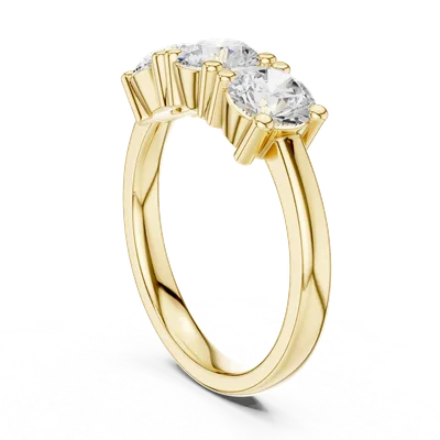 18K Gold Round Diamond Cluster Ring – 1.5 ct (DDLR-612)