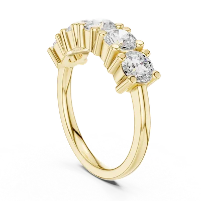 18K Gold Round Diamond Cluster Ring – 1.55 ct (DDLR-617)
