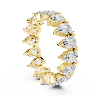 18K Gold Pear Diamond Pavé Ring – 4.08 ct (DDLR-620)