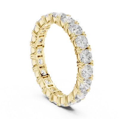 18K Gold Cushion Diamond Pavé Ring – 2.8 ct (DDLR-624)