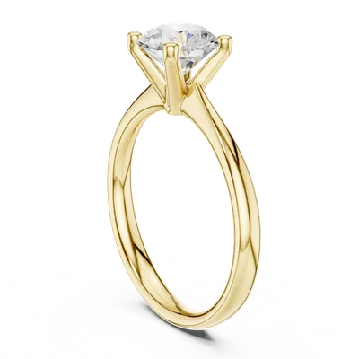 18K Gold Round Diamond Solitaire Ring – 1.1 ct (DDLR-627)