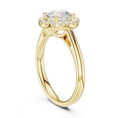18K Gold Round Diamond Pavé Ring – 1.216 ct (DDLR-632)