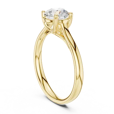 18K Gold Round Diamond Solitaire Ring – 1.1 ct (DDLR-633)