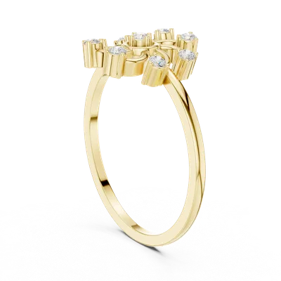 18K Gold Round Diamond Cluster Ring – 0.169 ct (DDLR-635)