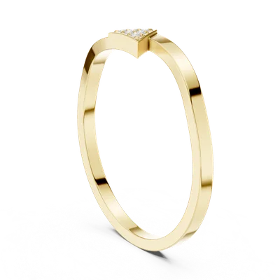 18K Gold Round Diamond Cluster Ring – 0.018 ct (DDLR-720)