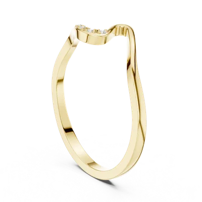 18K Gold Round Diamond Cluster Ring – 0.016 ct (DDLR-721)