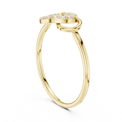 18K Gold Round Diamond Pavé Ring – 0.156 ct (HLR-201)