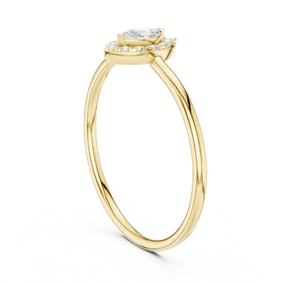 18K Gold Marquise Diamond Pavé Ring – 0.152 ct (HLR-204)