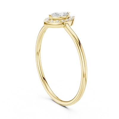 18K Gold Marquise Diamond Pavé Ring – 0.07 ct (HLR-205)