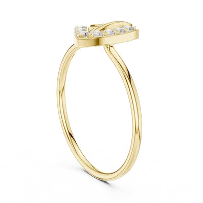 18K Gold Round Diamond Cluster Ring – 0.126 ct (HLR-229)