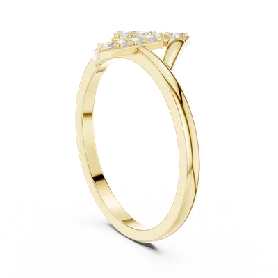 18K Gold Round Diamond Cluster Ring – 0.12 ct (HLR-230)
