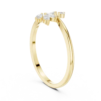 18K Gold Marquise Diamond Cluster Ring – 0.13 ct (HLR-236)