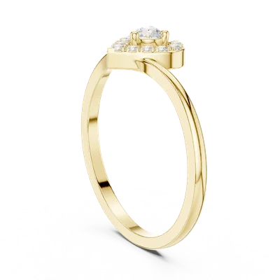 18K Gold Round Diamond Pavé Ring – 0.162 ct (HLR-237)