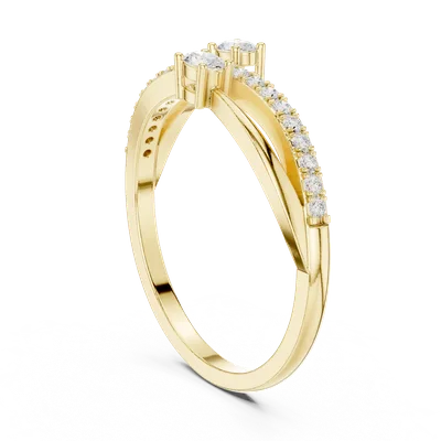18K Gold Diamond Pavé Ring – 0.22 ct (HLR-254)