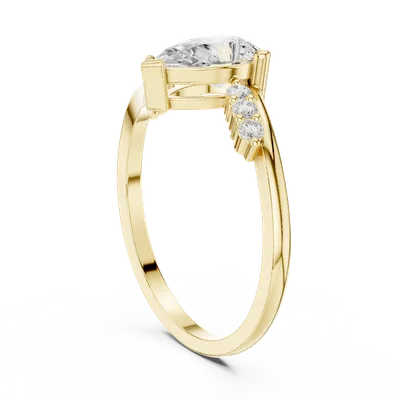 18K Gold Pear Diamond Cluster Ring – 0.84 ct (HLR-255)