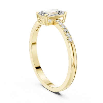 18K Gold Emerald Diamond Pavé Ring – 0.622 ct (HLR-257)