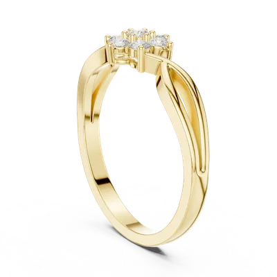 18K Gold Diamond Ring (HLR-72)