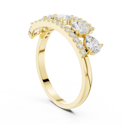 18K Gold Diamond Ring (HLR-81)