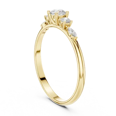18K Gold Diamond Ring (HLR-89)