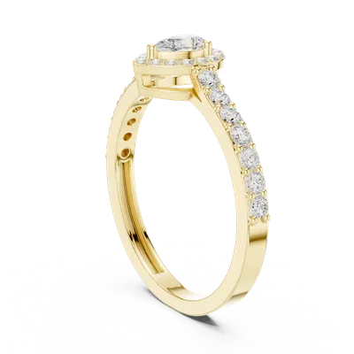 18K Gold Pear Diamond Pavé Ring – 0.407 ct (JLR-102)
