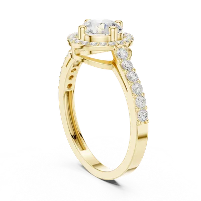 18K Gold Round Diamond Pavé Ring – 1.192 ct (JLR-103)