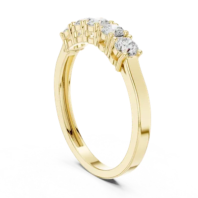 18K Gold Round Diamond Cluster Ring – 0.55 ct (JLR-18)