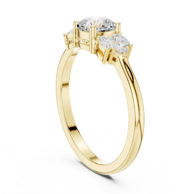 18K Gold Cushion Diamond Cluster Ring – 0.89 ct (JLR-24)