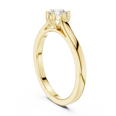 18K Gold Round Diamond Solitaire Ring – 0.4 ct (JLR-60)