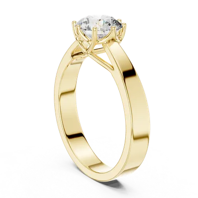 18K Gold Round Diamond Solitaire Ring – 1 ct (LR-0001)