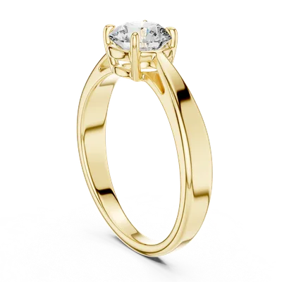 18K Gold Round Diamond Solitaire Ring – 1 ct (LR-0003)