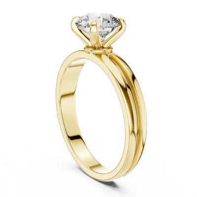 18K Gold Round Diamond Solitaire Ring – 1 ct (LR-0005)