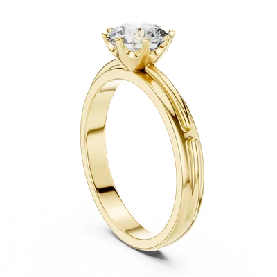 18K Gold Round Diamond Solitaire Ring – 1 ct (LR-0006)