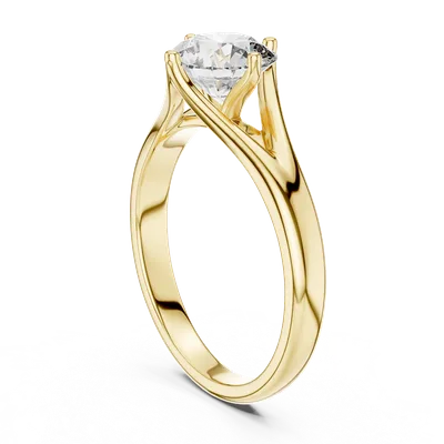 18K Gold Round Diamond Solitaire Ring – 1 ct (LR-0012)