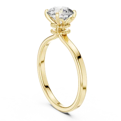 18K Gold Round Diamond Solitaire Ring – 1 ct (LR-0015)