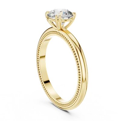 18K Gold Round Diamond Solitaire Ring – 1 ct (LR-0016)