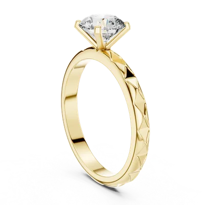 18K Gold Round Diamond Solitaire Ring – 1 ct (LR-0020)