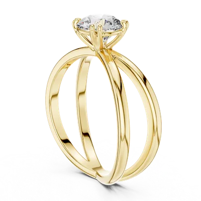 18K Gold Round Diamond Solitaire Ring – 1 ct (LR-0021)