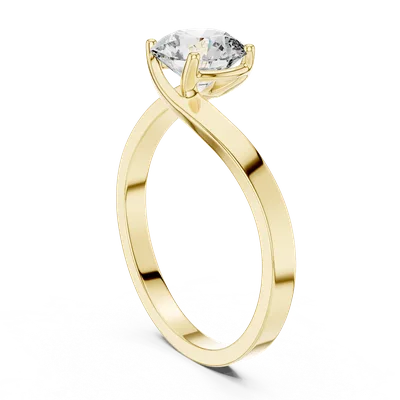 18K Gold Round Diamond Solitaire Ring – 1 ct (LR-0023)