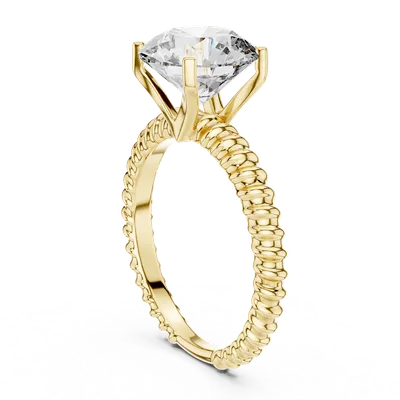 18K Gold Round Diamond Solitaire Ring – 2.8 ct (LR-0026)
